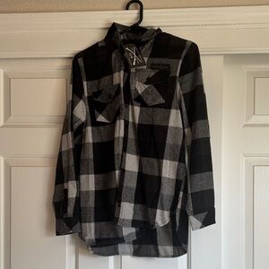 Grunt Style Black and White Plaid Women's Shirt